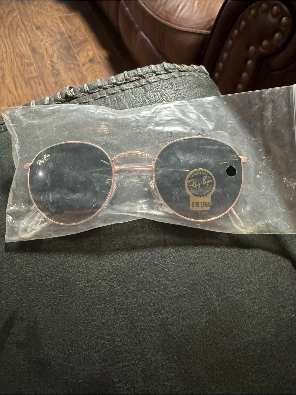 Ray-Ban Round Metal Sunglasses - Rose Gold Frame, Black Lenses
